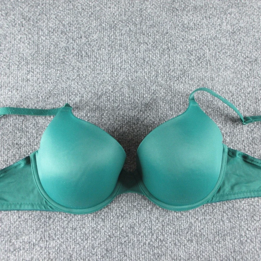 PINK Wear Everywhere Bra Womens 34D Green Lightly Lined Underwire T Shirt